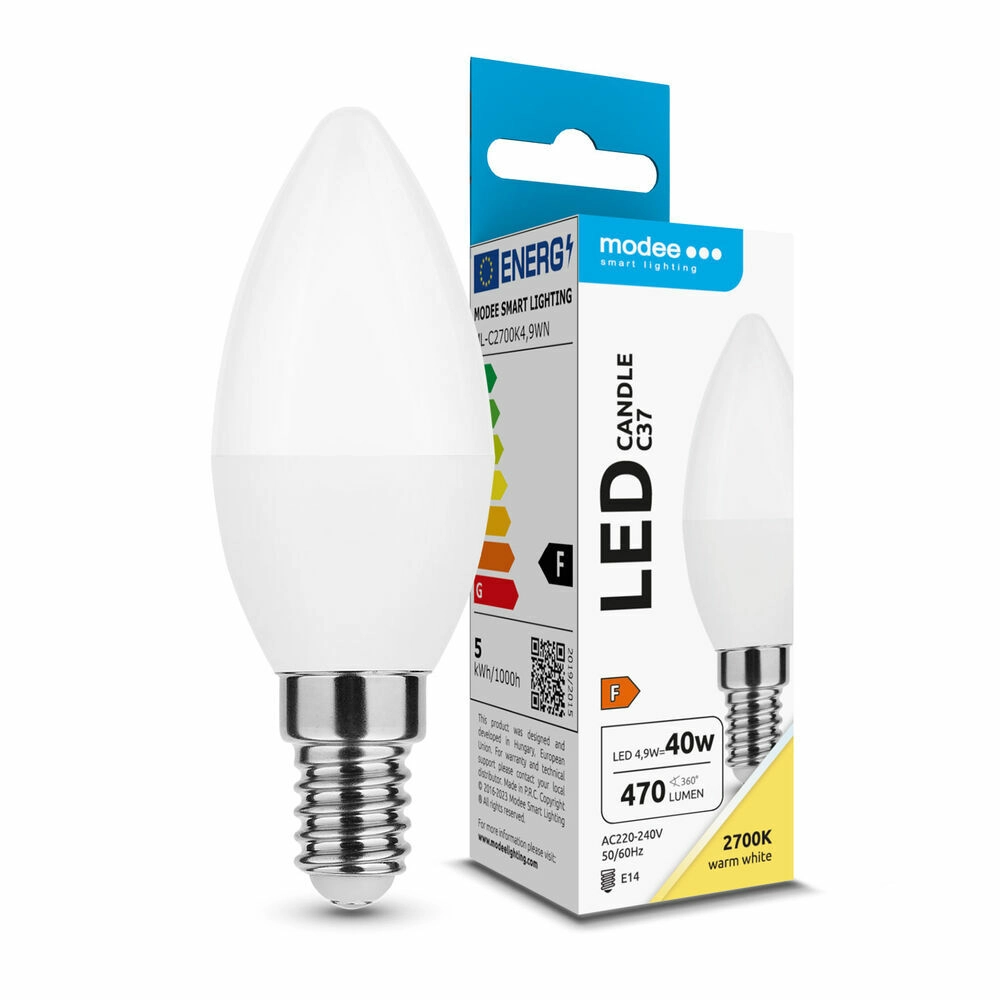 Modee E14 4,9W svíčka LED teplá 2700K