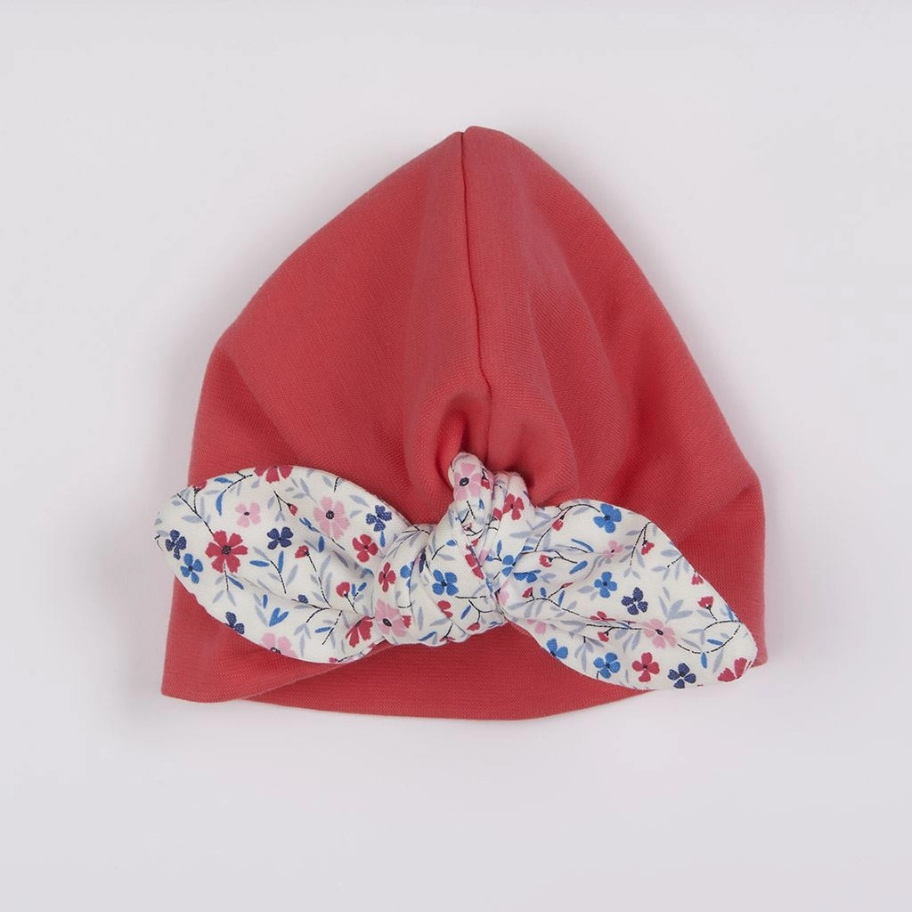 Dívčí čepička turban NEW BABY For Girls, květinový vzor, 100% bavlna