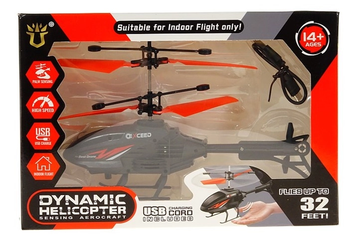 Interaktivní USB helikoptéra ovládaná rukou
