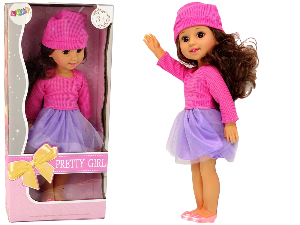 Lean Toys Panenka 35 cm s hnědými vlasy