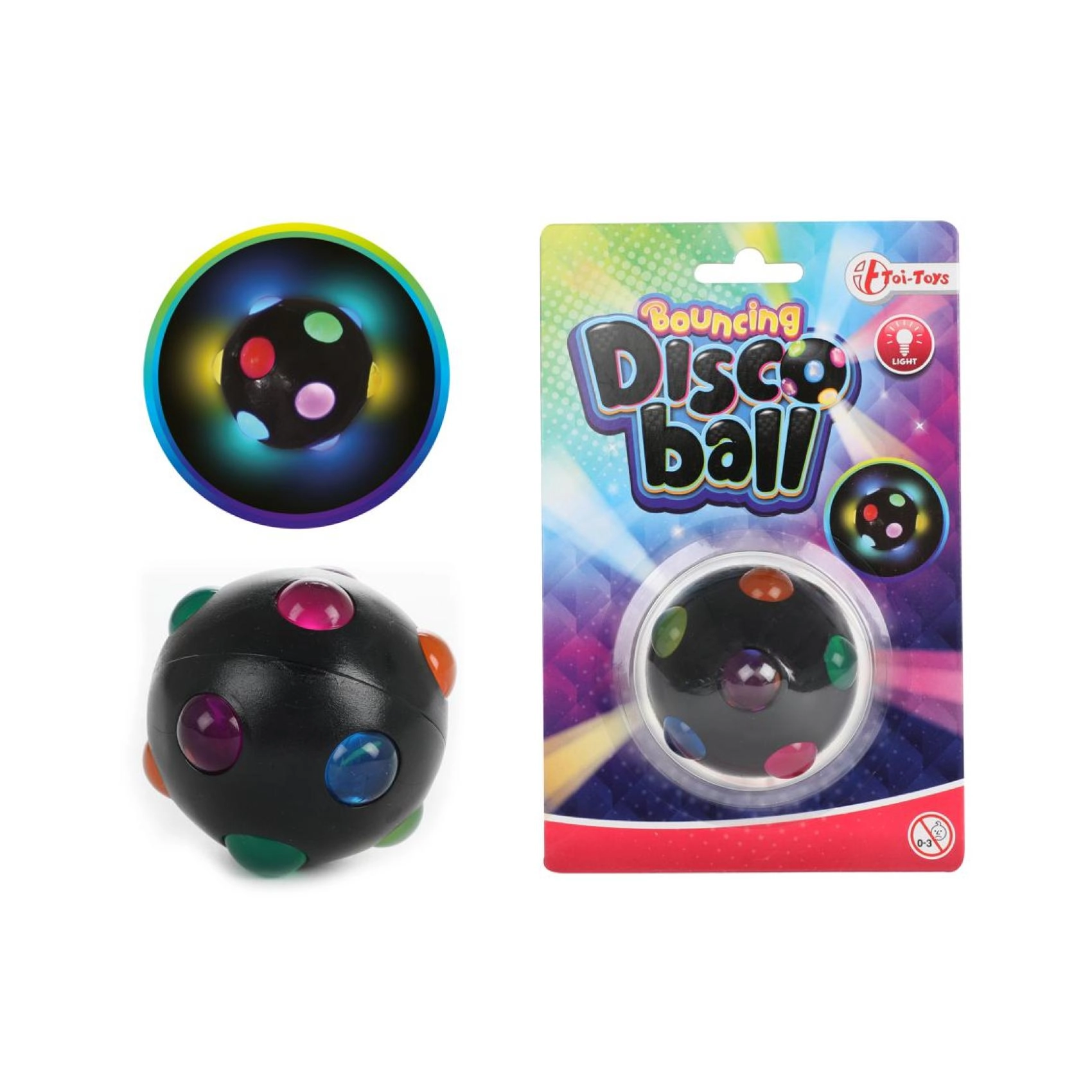 Svítící skákací míček Disco 6 cm