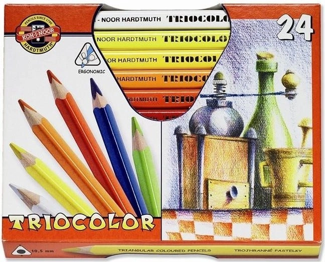 Levně Trojhranné silné pastelky KOH‑I‑NOOR Triocolor 24 ks