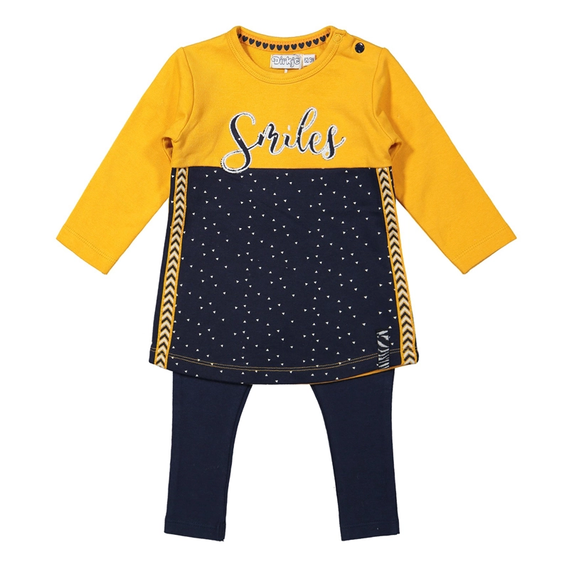 Dívčí set šaty a legíny žluté DIRKJE