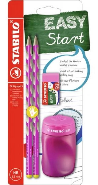 Levně Stabilo EASYgraph pro leváky růžový set