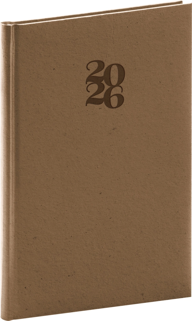 Týdenní diář Essenza 2026 oříšek 15 x 21 cm