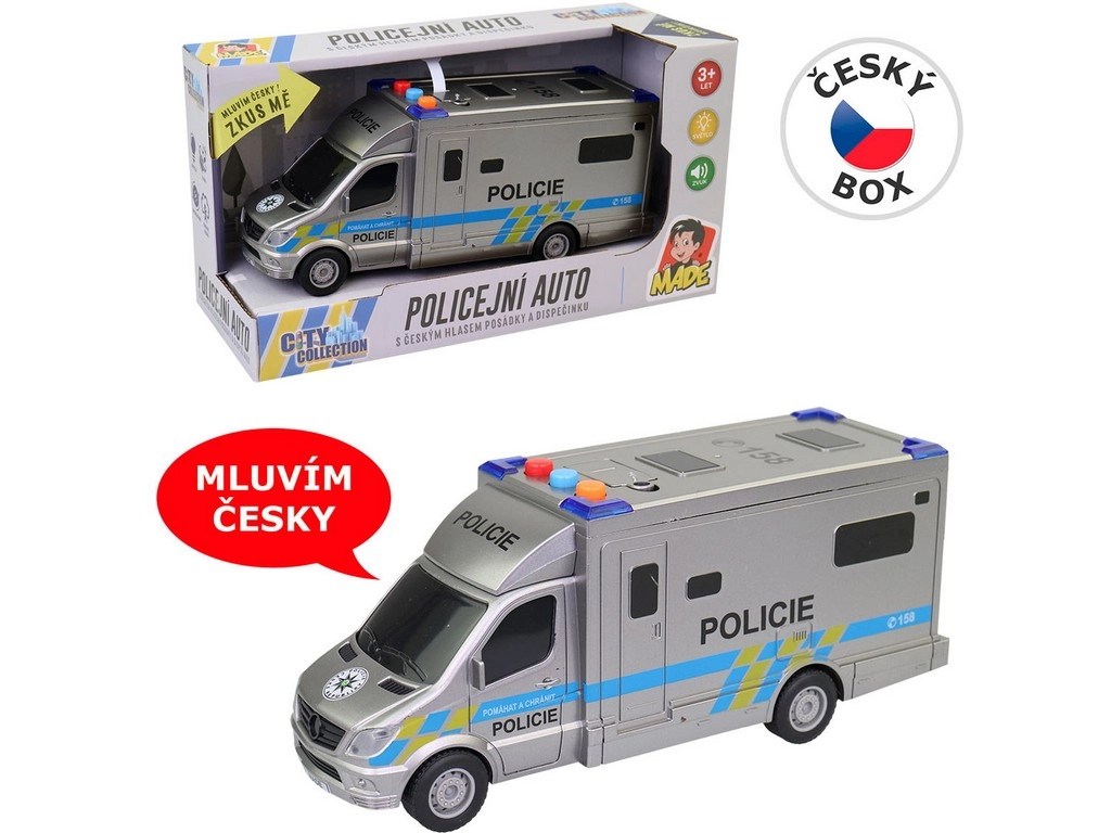 MaDe Auto policejní 19,5 cm se světlem a zvuky