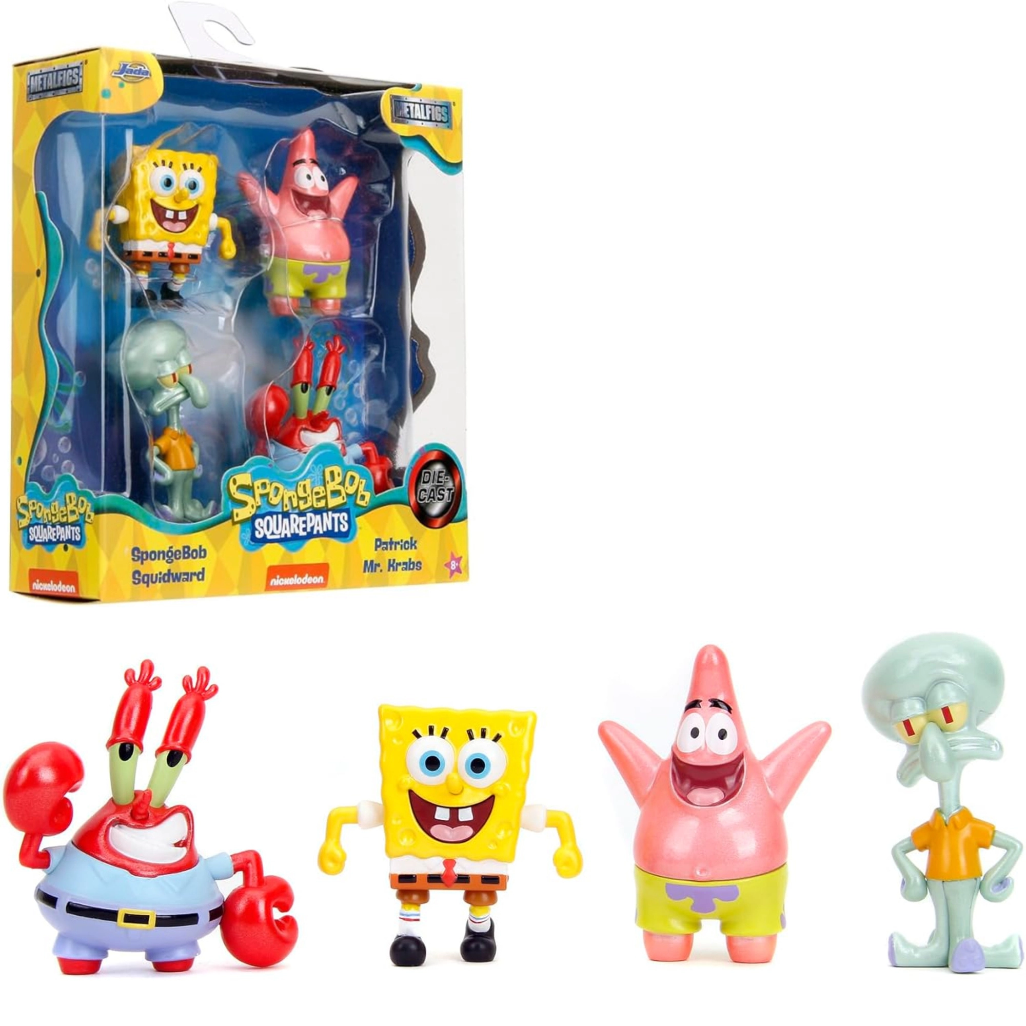SpongeBob sada 4 kovových sběratelských figurek 5–7 cm