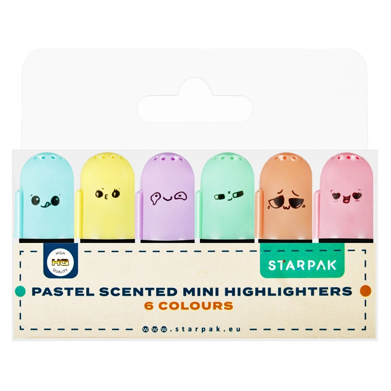 Pastelové voňavé mini zvýrazňovače STARPAK – sada 6 ks