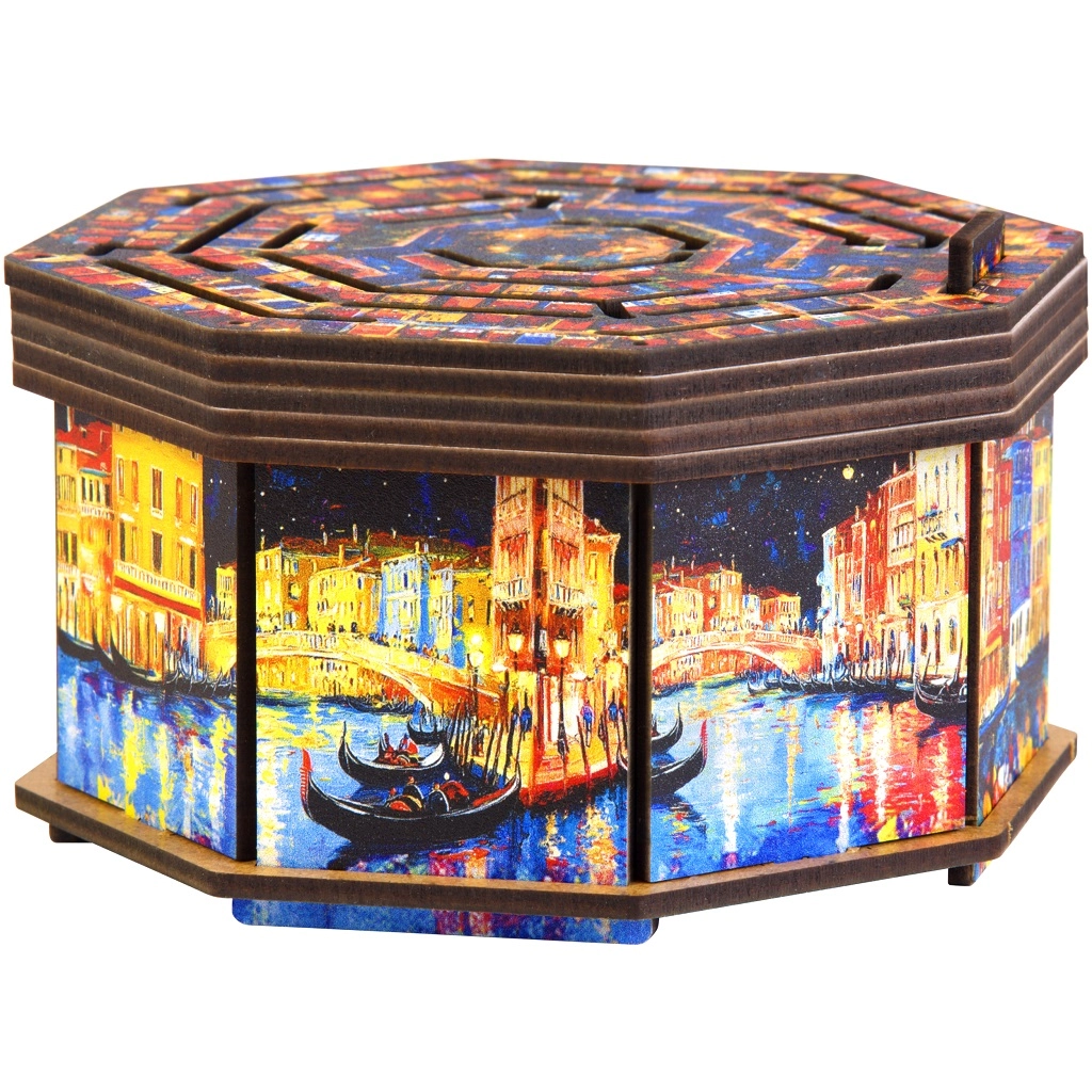 Dřevěný hlavolam EscapeWelt Art Secret Maze Box