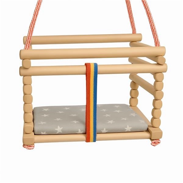 Dětská buková houpačka BABY MIX přírodní s poduškou