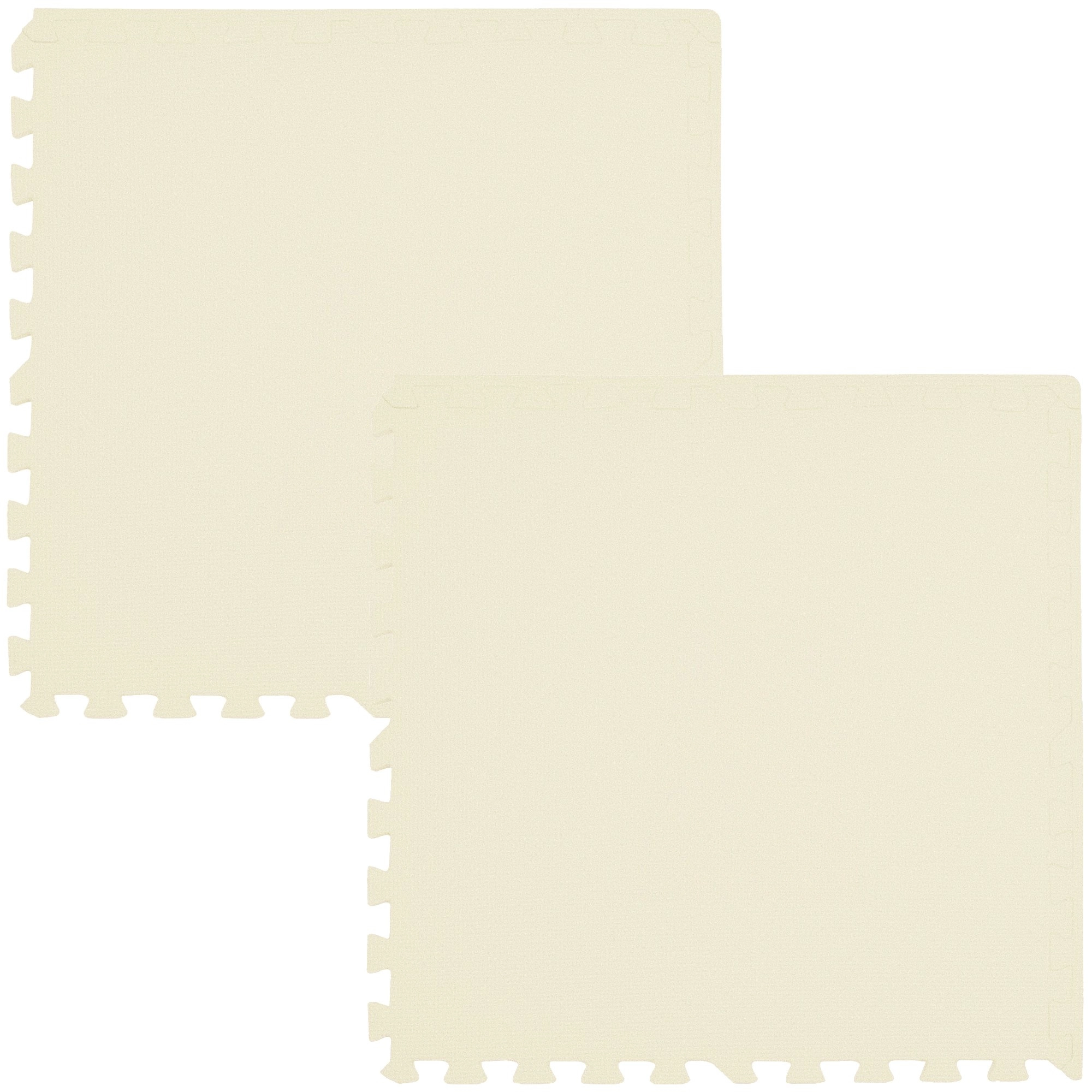 Pěnová podlahová podložka HUMBI 120 × 60 cm, velké voděodolné puzzle, krémová, 2 ks