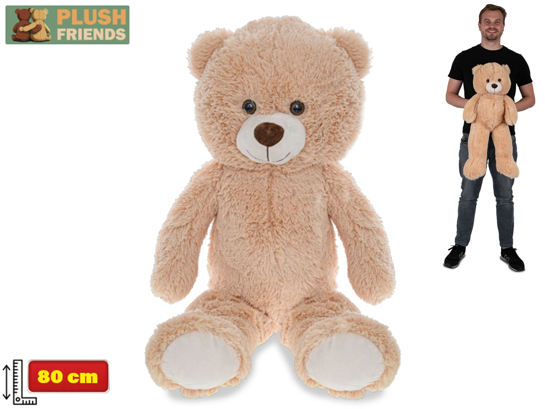 Plyšový medvěd Plush Friends 80 cm – světle hnědý
