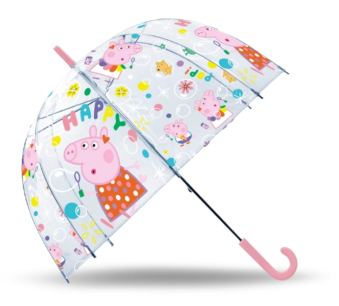 Průhledný dětský deštník PEPPA PIG 19"