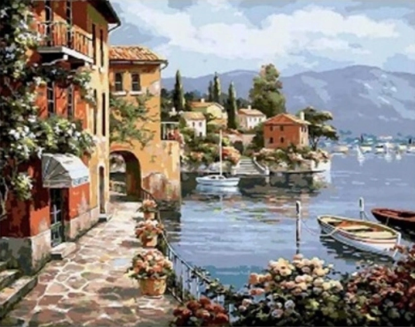 Norimpex malování podle čísel Přístavní pobřeží 40 × 50 cm