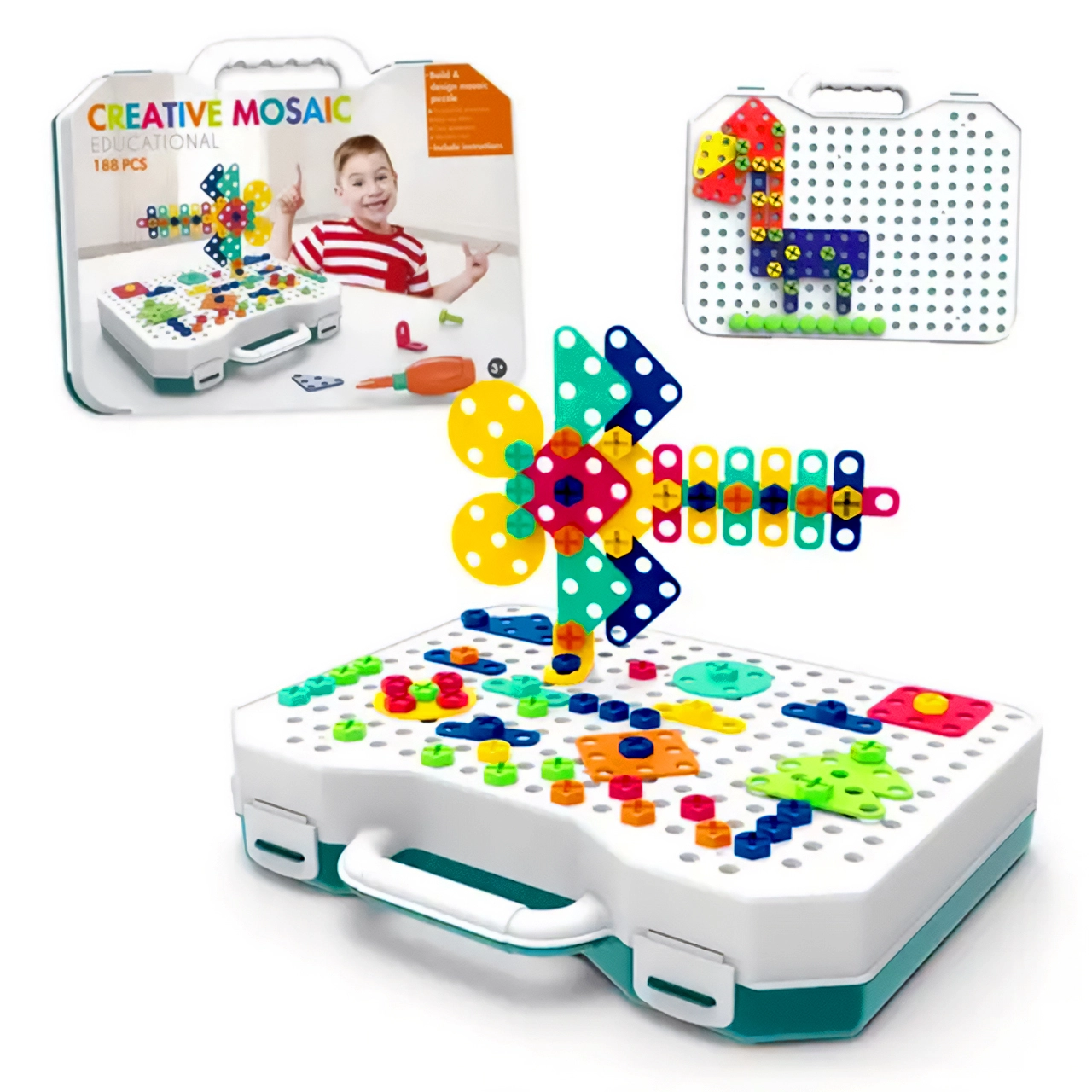 kreativní stavebnice v kufříku, 188 dílků