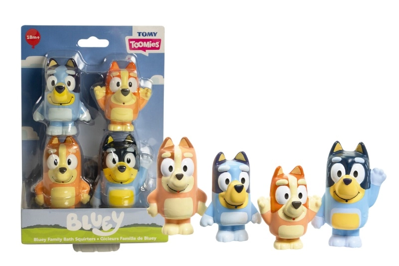 TOOMIES - Bluey rodina stříkající hračky do vody 4 ks
