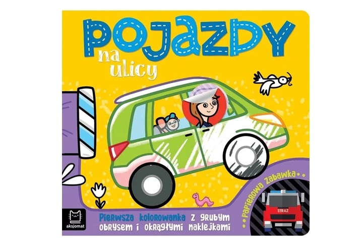 Pojazdy na ulici – první barvy, silné obrysy