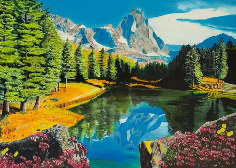 Ravensburger Puzzle odlesk skalnaté hory XXL 300 dílků