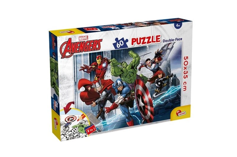 Lisciani Marvel Avengers oboustranné podlahové puzzle 2v1 (60 dílků)