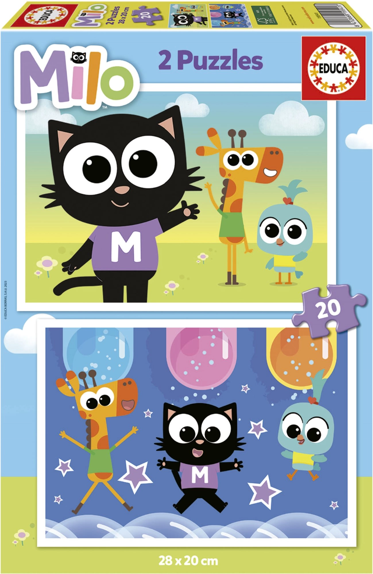 Skákající Puzzle Milo 2x20 dílků