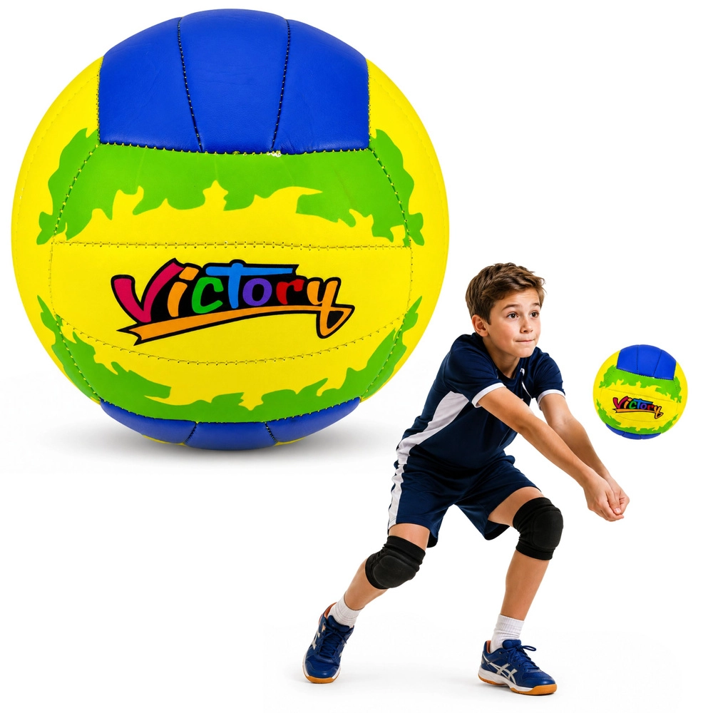 Tréninkový volejbalový míč victory žluto-modrý velikost 5 (22 cm)