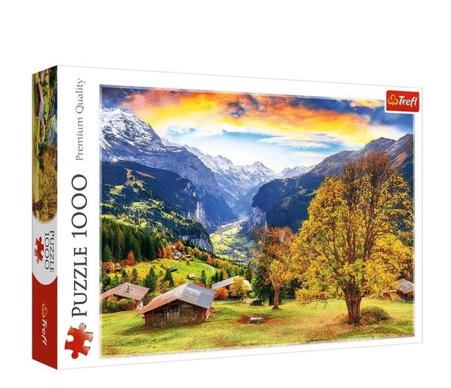 Puzzle Malebná alpská vesnička 1000 dílků