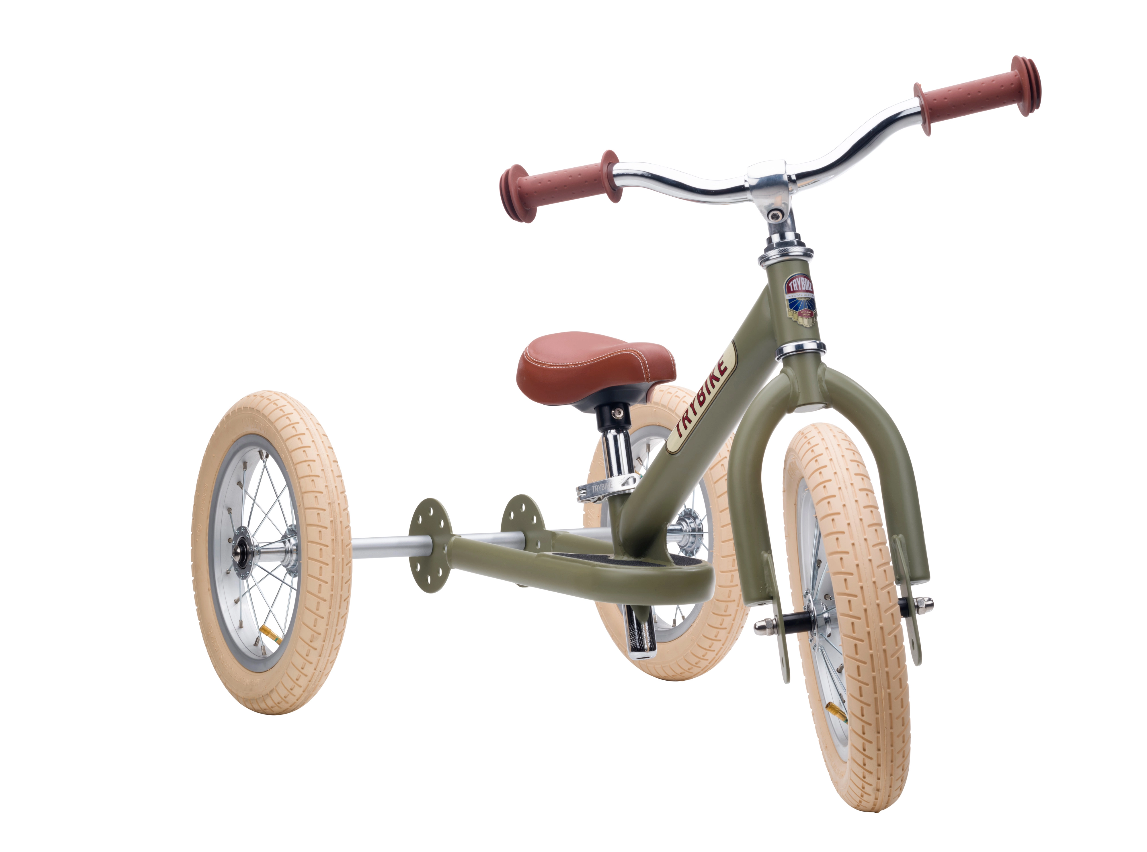 Levně Trybike dětské odrážedlo 2v1 (tříkolka/odrážedlo) zelené matné