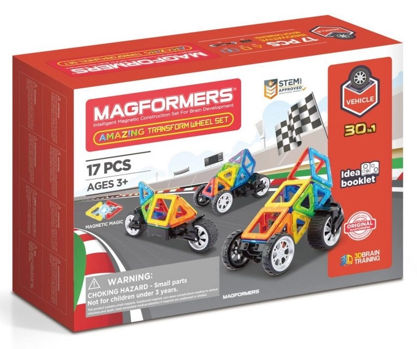 Magnetická stavebnice MAGFORMERS Transform Wheel Buggy, 17 dílků