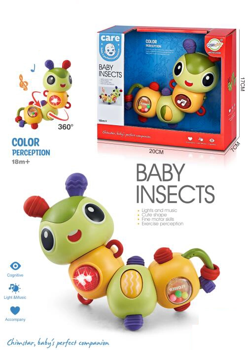 otáčecí chrastítko housenka 360°