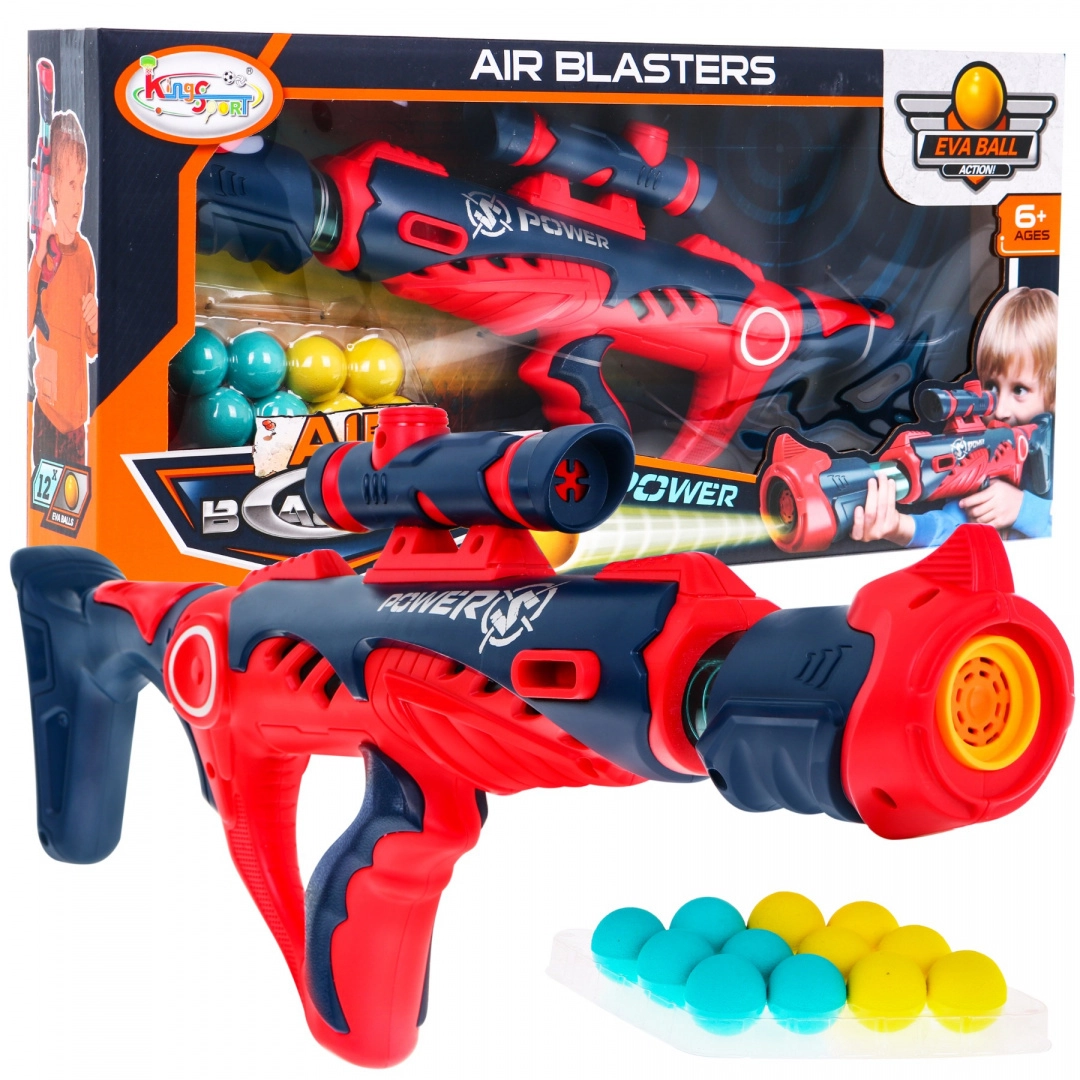 Majlo Toys Dětská vzduchová pistole Air Blaster s 12 míčky