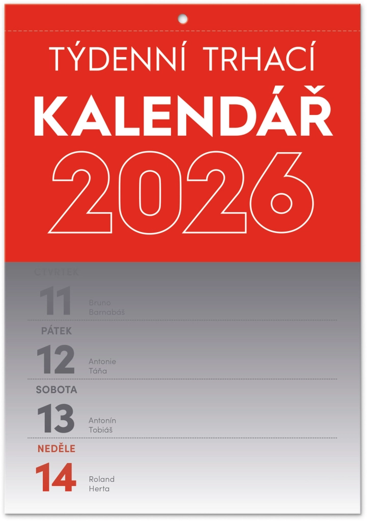 Nástěnný kalendář Týdenní 2026 A5