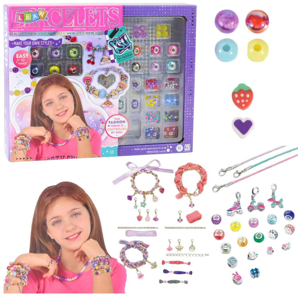 Kreativní sada na výrobu náramků DIY s korálky a přívěsky