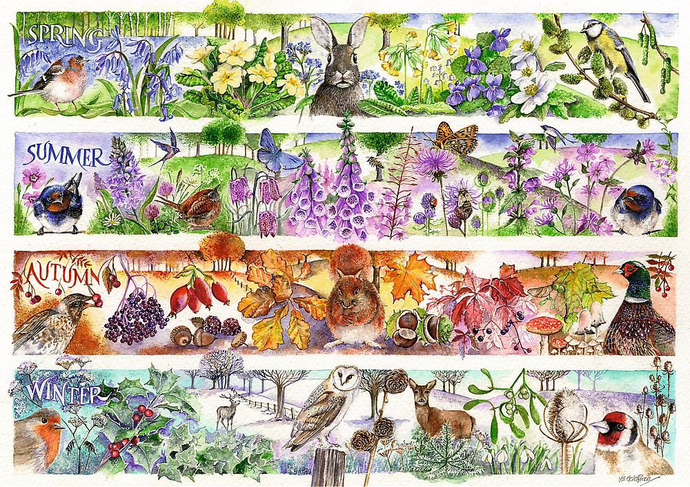 Puzzle Premium Plus Čajový čas Čtyři roční období