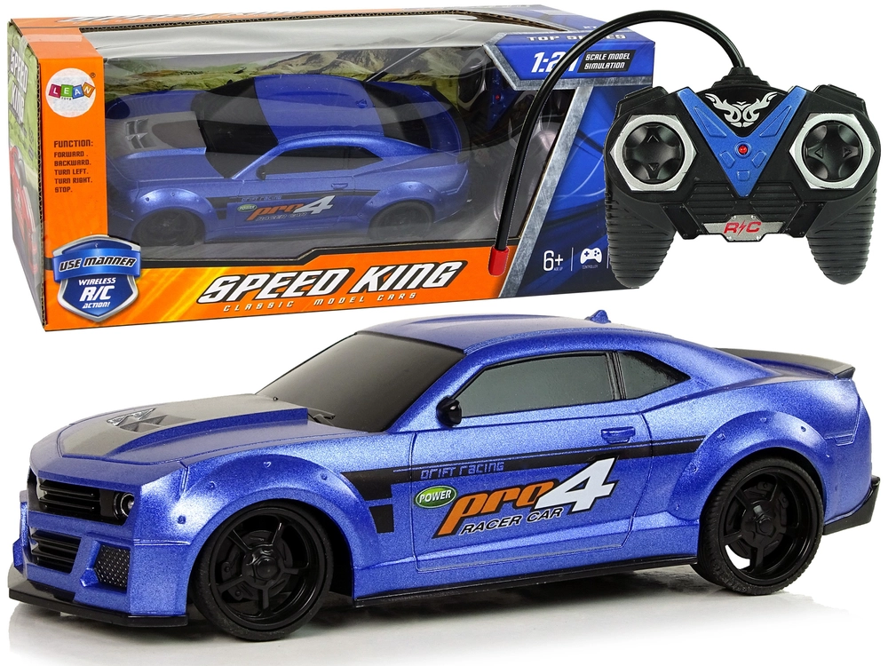 RC sportovní auto 1:24 modré s kouřovými skly