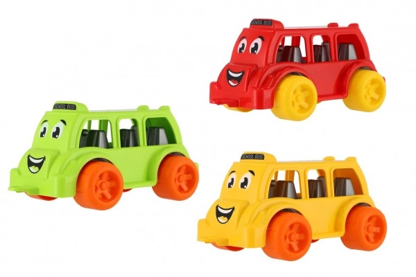 Levně Teddies Autobus pre najmenších plast 26cm na voľný chod 3 farby 12m +