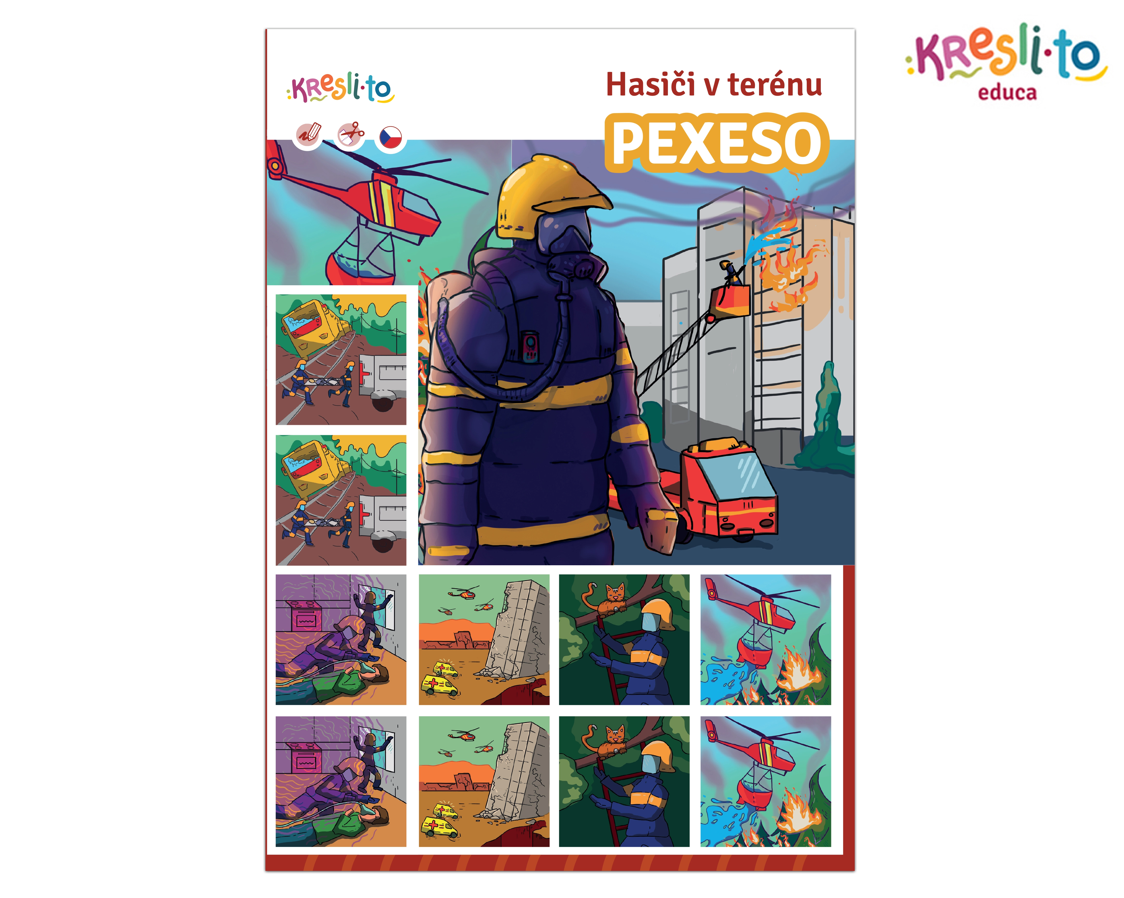 Levně Pexeso Hasiči v akci – omalovánky a pracovní sešit
