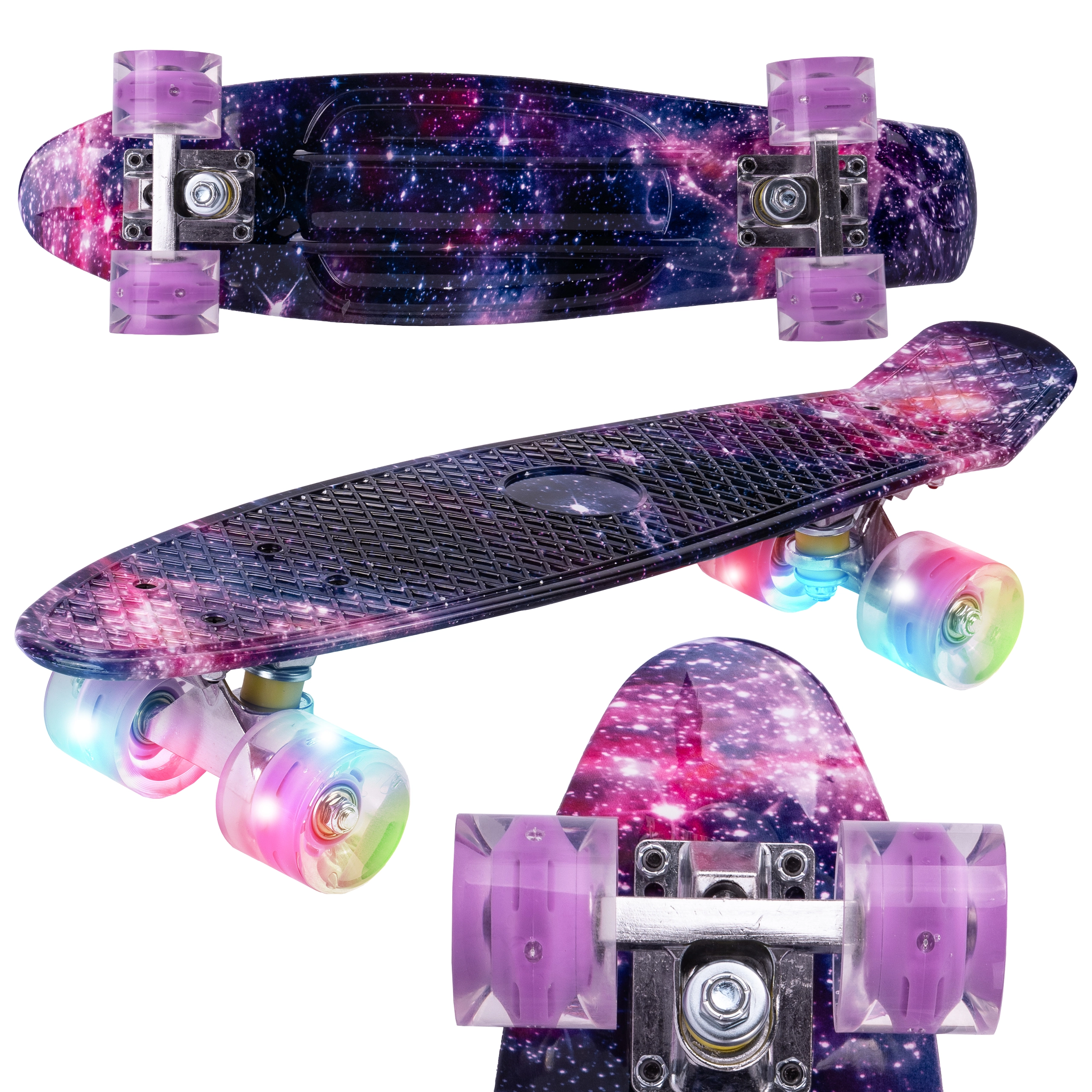 Penny board se svítícími kolečky Space