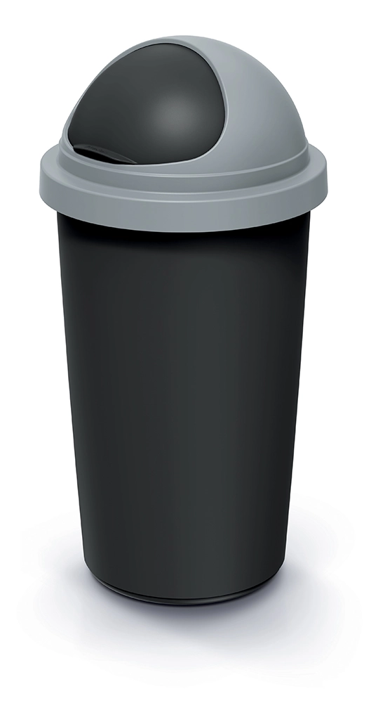 Prosperplast Odpadkový koš COMPACTO ROLL 60 L černý/světle šedý
