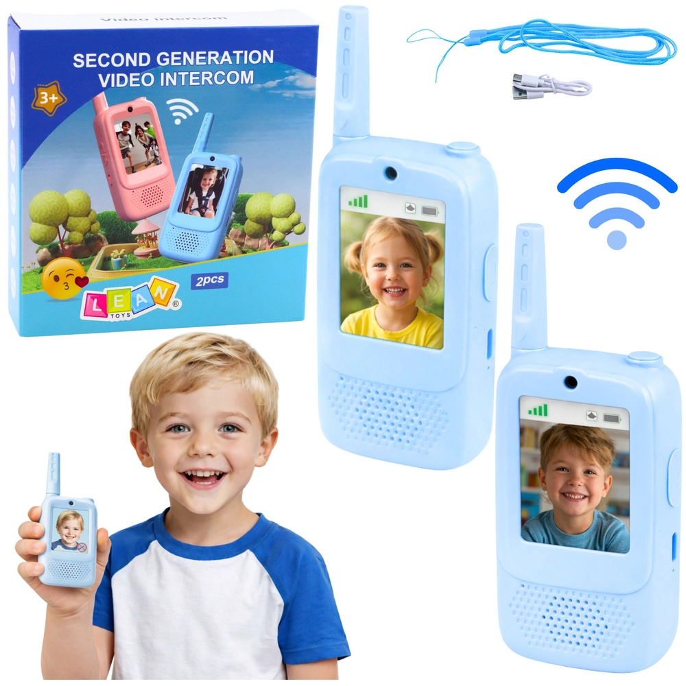 Dětské vysílačky s videohovorem a fotoaparátem – modré