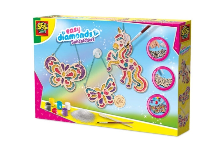 SES kreativní sada na lapače slunce – jednorožec a motýli