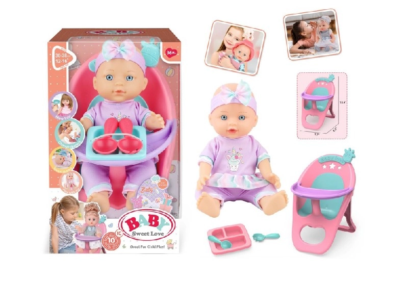 Levně Baby Sweet Love panenka miminko se židličkou