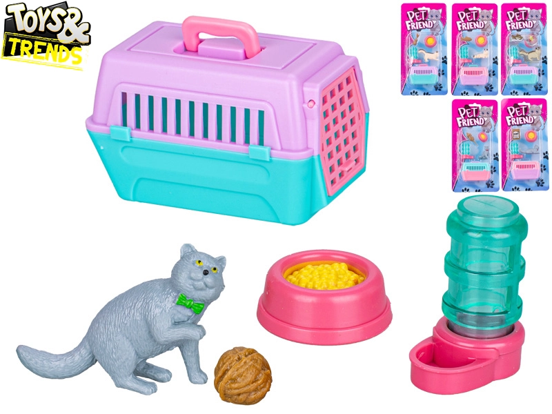 Kočka s přepravkou a doplňky Toys&Trends