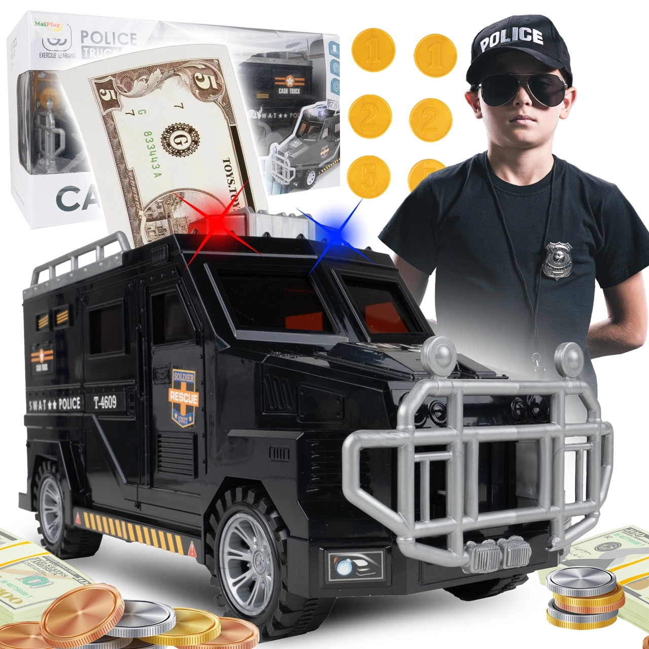 Pokladnička trezor policejní auto SWAT