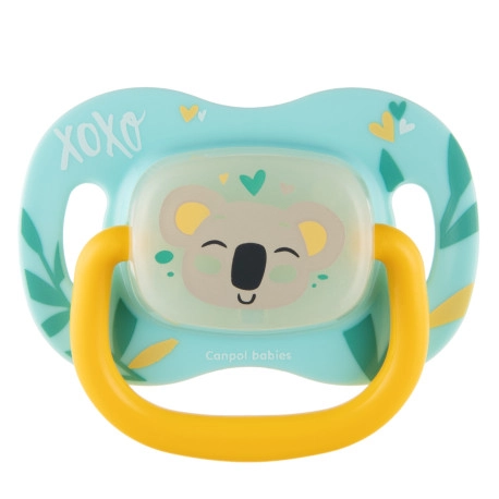 Levně Canpol Babies symetrický silikon dudlík svítící Exotic Koala mátová