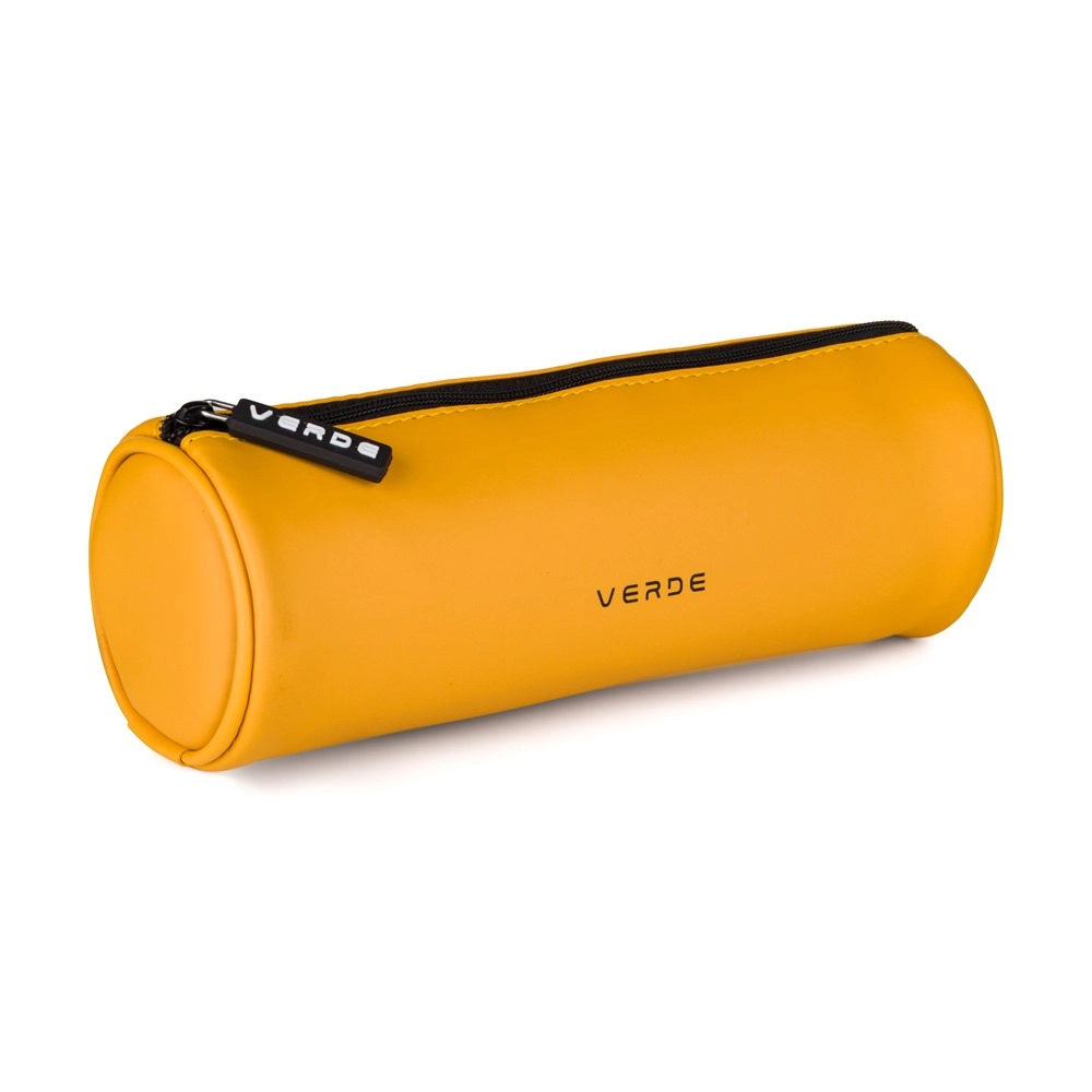 Pouzdro etue PU kulatá VERDE hořčice KARTONPP