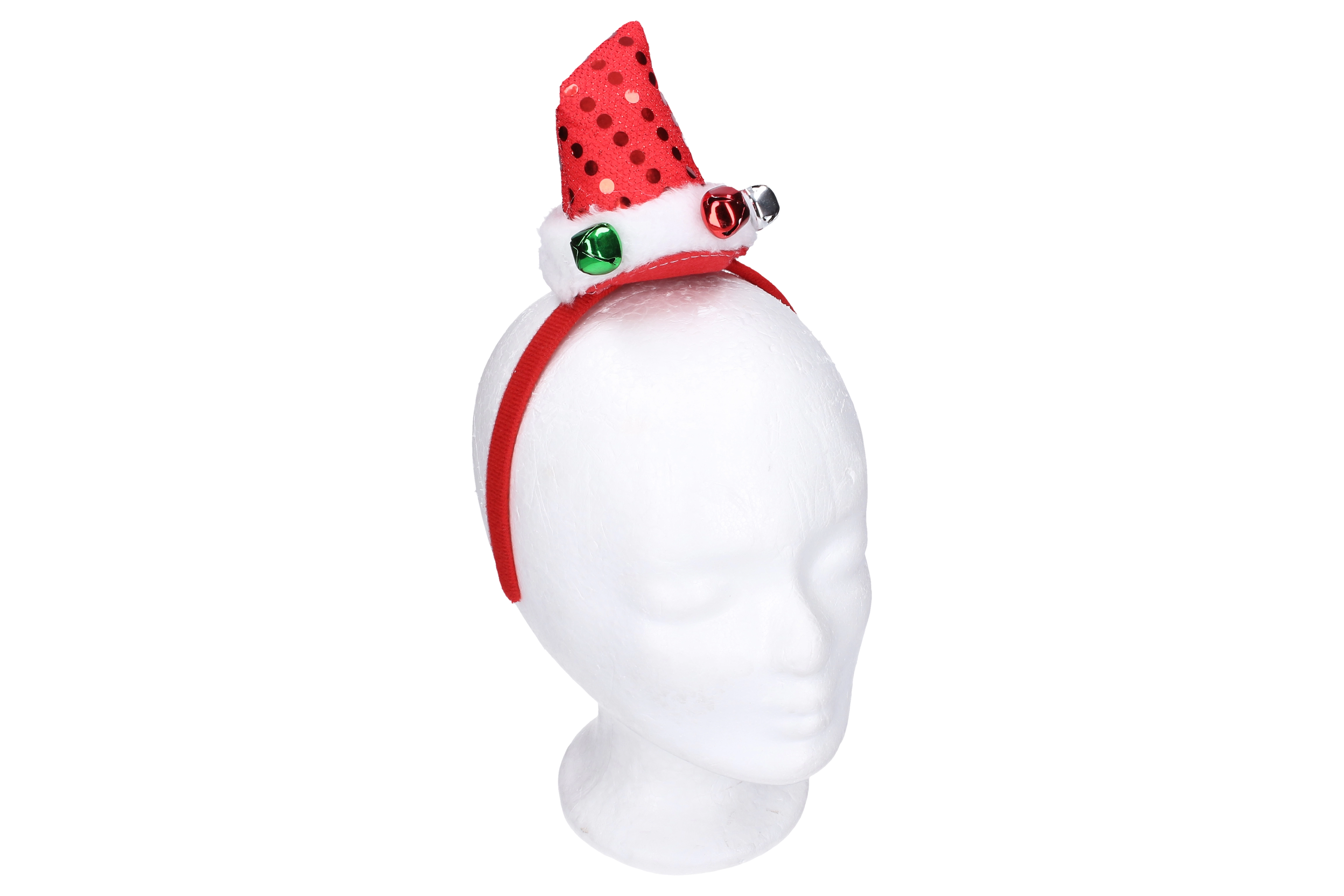 Karnevalová čelenka s kloboučkem a zvonečky