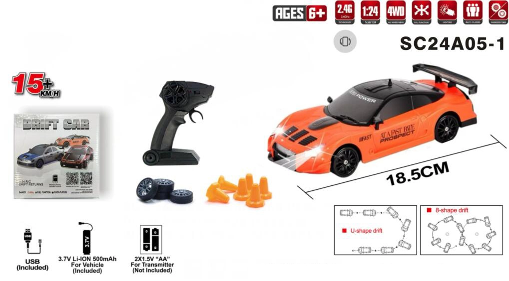 RC drift auto na dálkové ovládání 4x4