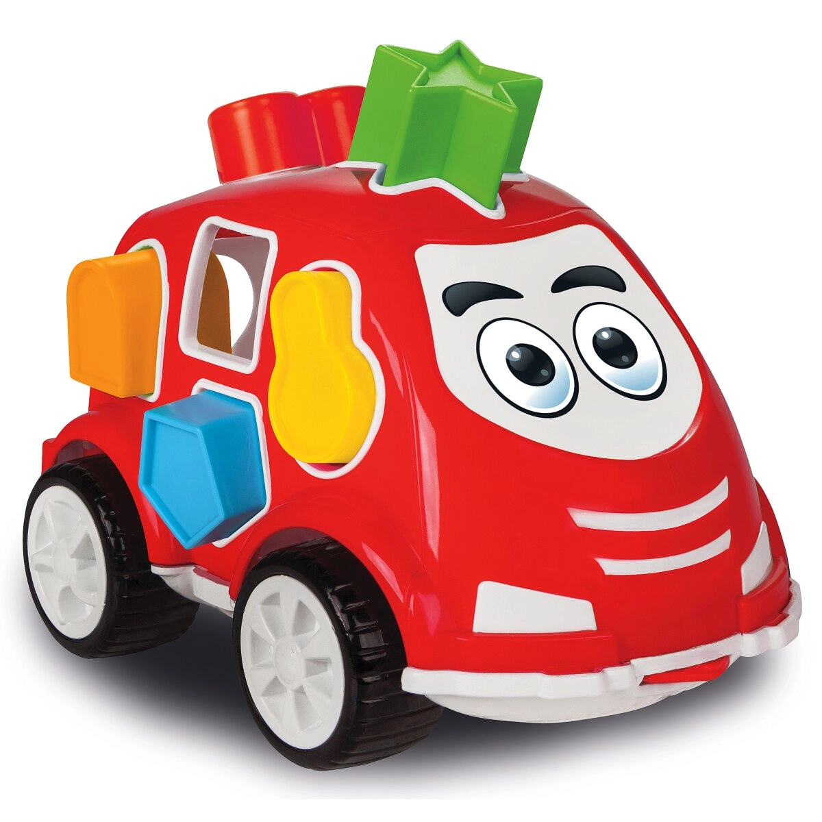 Jamara vzdělávací auto – vkládačka tvarů červené