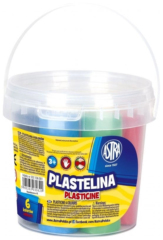 Plastelína ASTRA – sada 6 barev v kbelíku