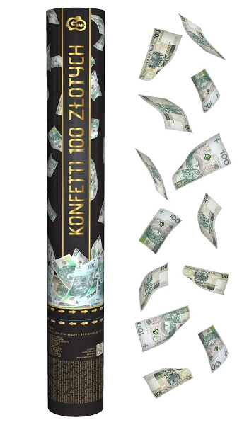 Pneumatické konfety 100 zlotých